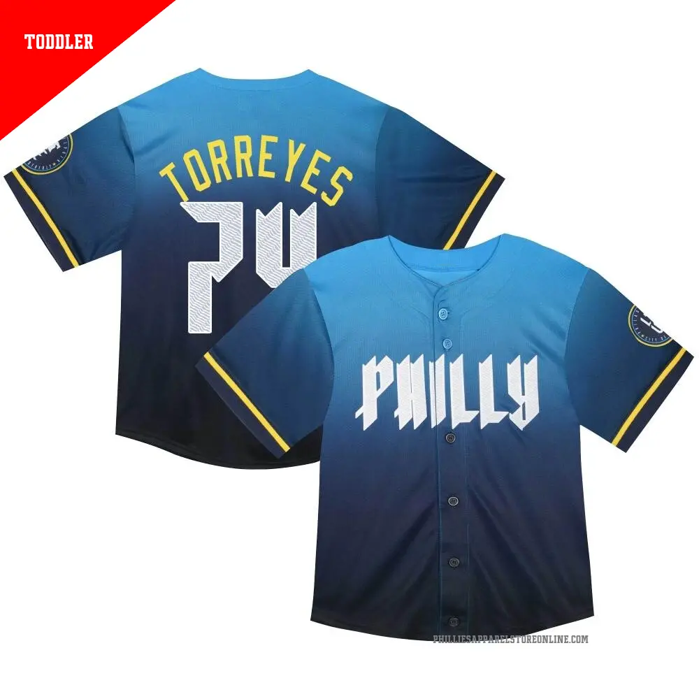 Toddler ＃74 Ronald Torreyes Philadelphia Phillies Blue Limited 2024 City Connect Jersey