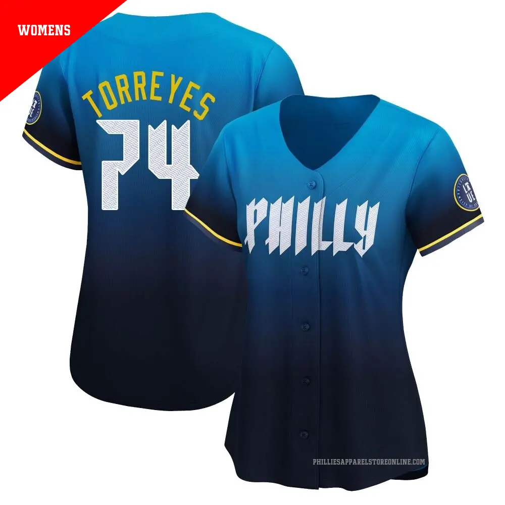 Women's ＃74 Ronald Torreyes Philadelphia Phillies Blue Limited 2024 City Connect Jersey