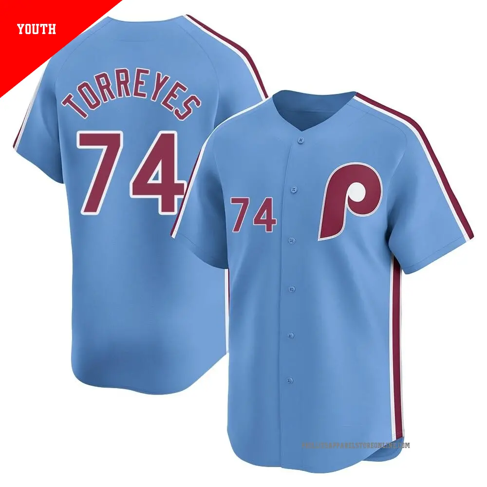 Youth ＃74 Ronald Torreyes Philadelphia Phillies Light Blue Limited Alternate Jersey